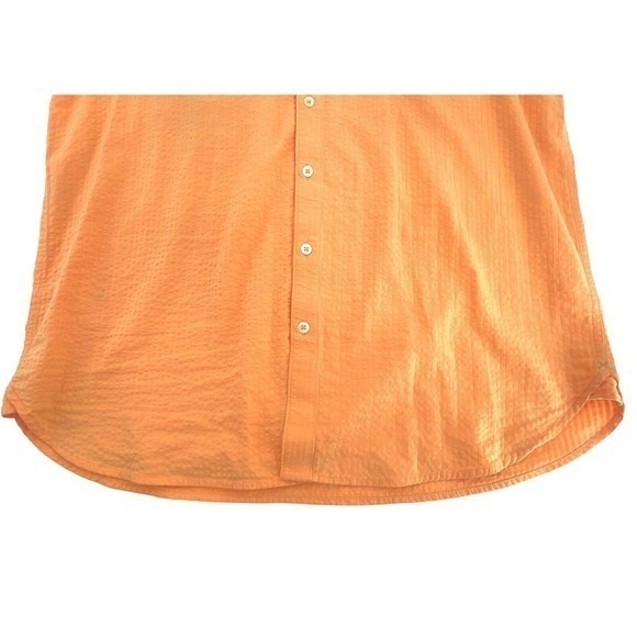 The Territory Ahead Men's Size XLT Seersucker Orange Short Sleeve Button Shirt - Picture 8 of 10